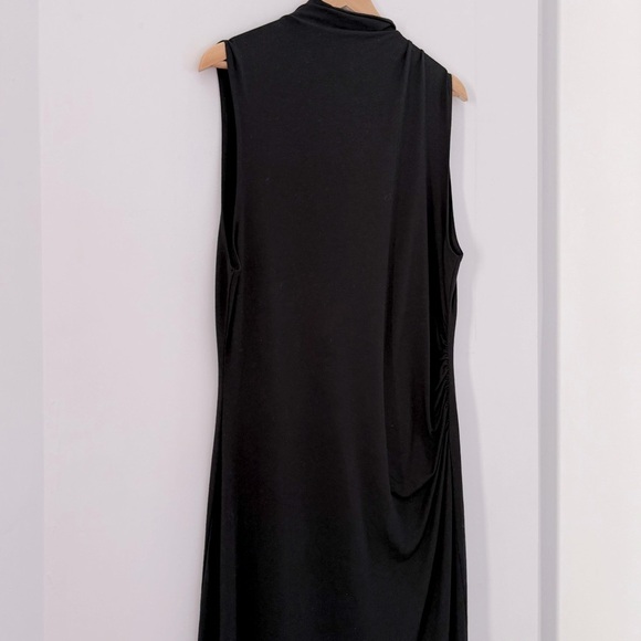 Vince black mock neck gathered waist sleeveless jersey midi dress - XL NWT - Picture 5 of 6